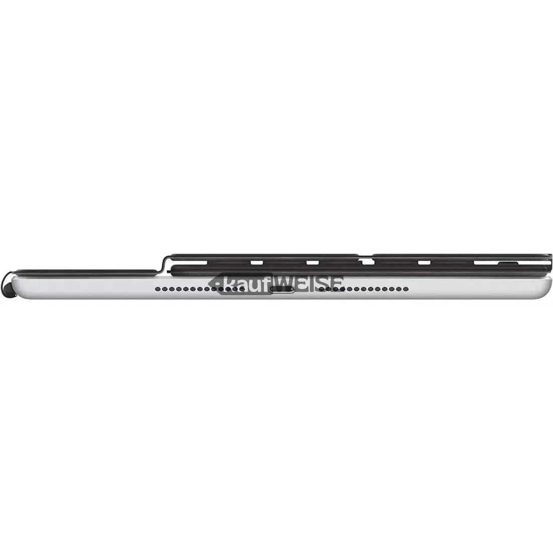 Silbernes Laptop mit schwarzen Akzenten und Touchpad
