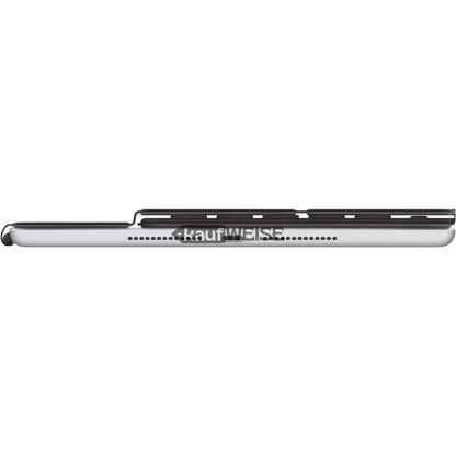 Silbernes Laptop mit schwarzen Akzenten und Touchpad