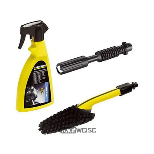 Kärcherin moottoripyörän puhdistussarja (3-osainen) K2-K7-painepesureille | Sisältää 3-in-1-puhdistusaineen, pesuharjan ja 360° suuttimen