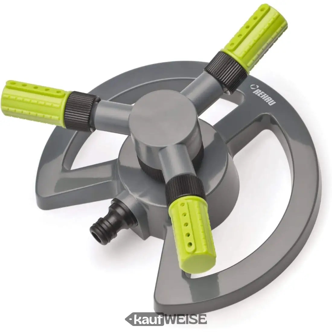 Grauer und grüner rotierender Rasensprenger für Gartenbewässerung REHAU