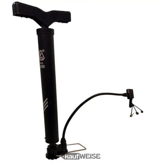 LeiPoS Mini Stand -pyöränpumppu musta | Kannettava ja teleskooppinen (33-52 cm) | Sisältää 3 sovitinta | Kompakti ilmapumppu