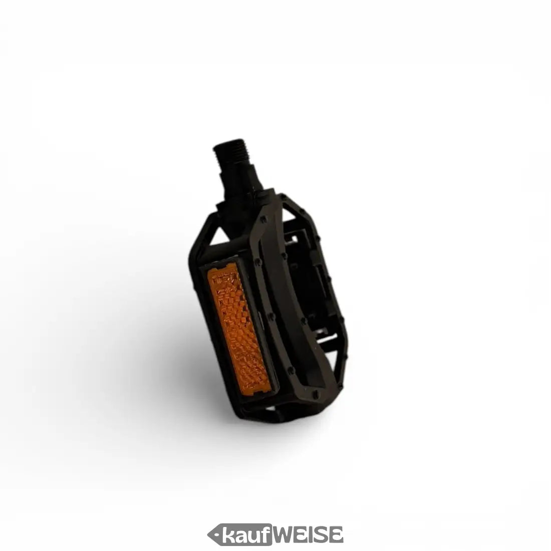 Schwarzes Metall-Plattform-Pedal mit orange reflektierendem Streifen