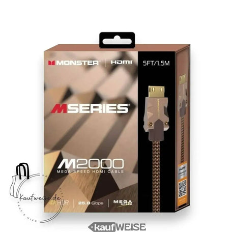 Monster M2000 Ultra HD HDMI-kaapeli (1,5 m) | 4K @ 60Hz HDR10+ | Nopea 25 Gbps | V-Grip™-liitin