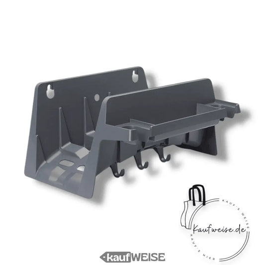 Grauer Wandschlauchhalter REHAU für platzsparende Gartenschlauch Aufbewahrung