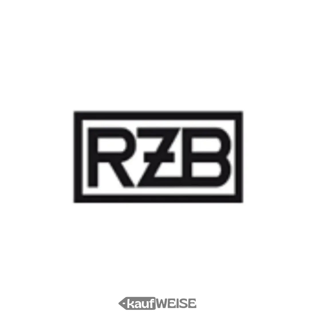Schwarzes Rechtecklogo mit weißen Buchstaben RZB für RZB Toledo Flat LED Downlight