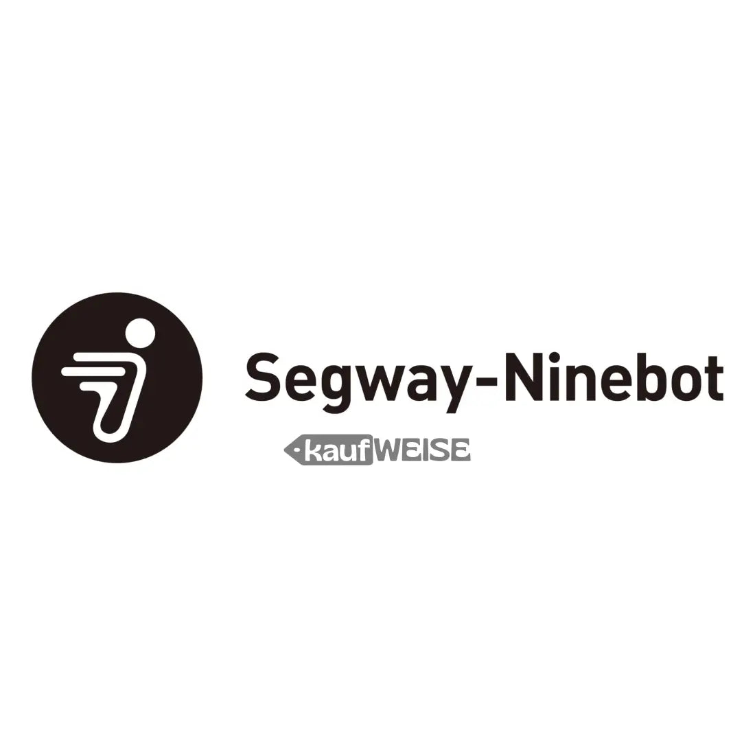 Segway-Ninebot Logo mit schwarzem-weißem Design und stilisiertem Menschen für Gas- und Bremspedal-Einheit Gokart PRO