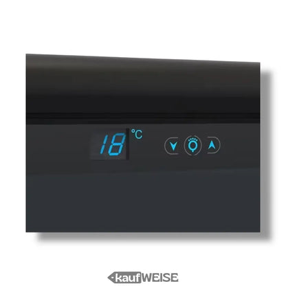 Digitales Temperaturdisplay und Steuerbuttons des Weinkühlers für präzise Regelung